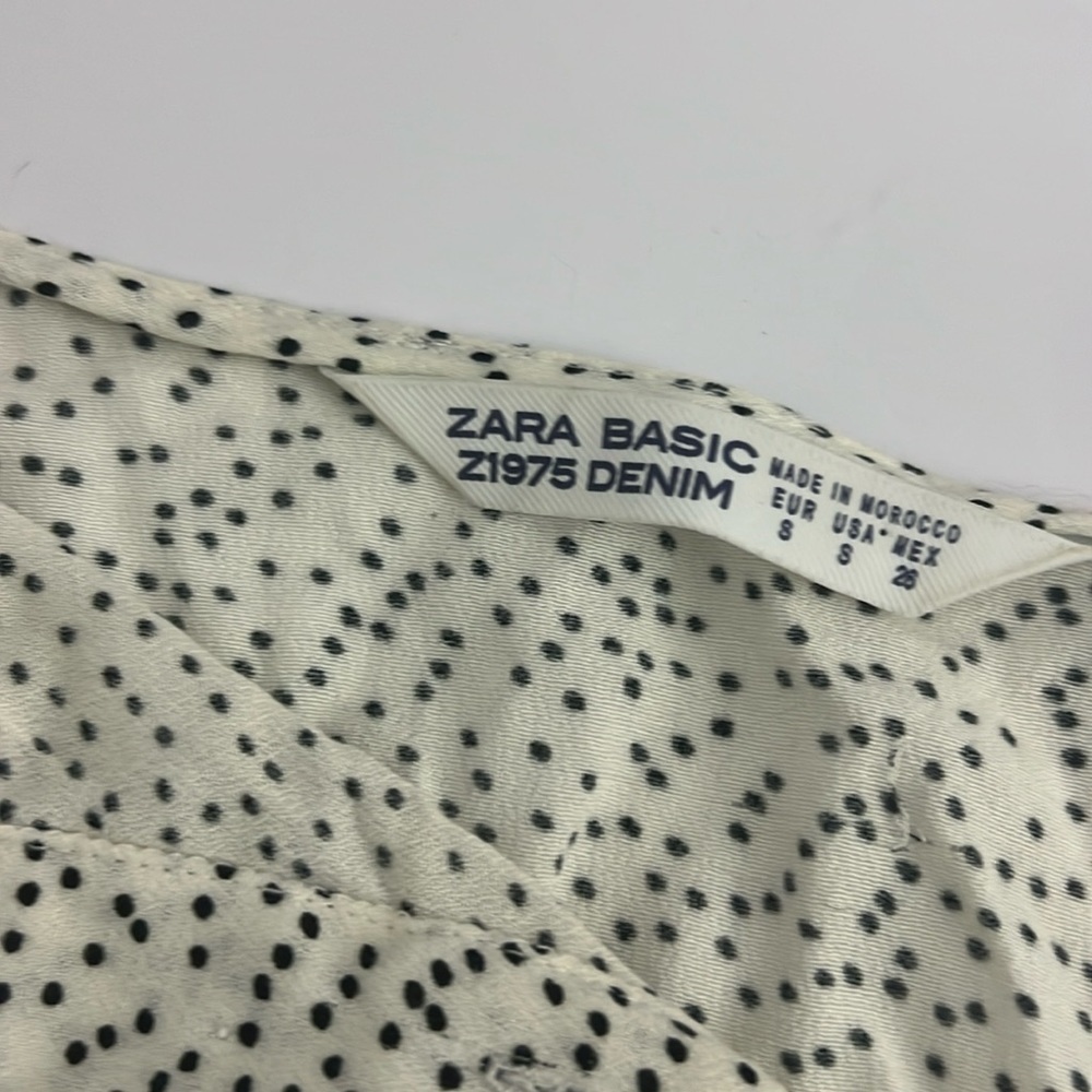 Zara polka Dotted Blouse with ties on sleeves - Picture 6 of 6